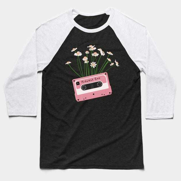 Cassette Tape Midwest Emo Music Baseball T-Shirt by Polikarp308